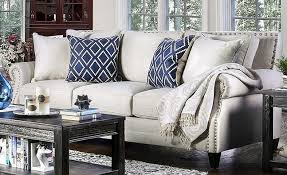 Furniture of America GIOVANNI SOFA Wooden Legs & High-Density Foam Cushions Pillows Included