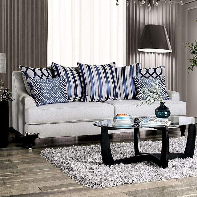 Furniture of America SISSETON SOFA Loose Back Pillows, T-Cushion Seats, Medium Density Foam and Pillows Included