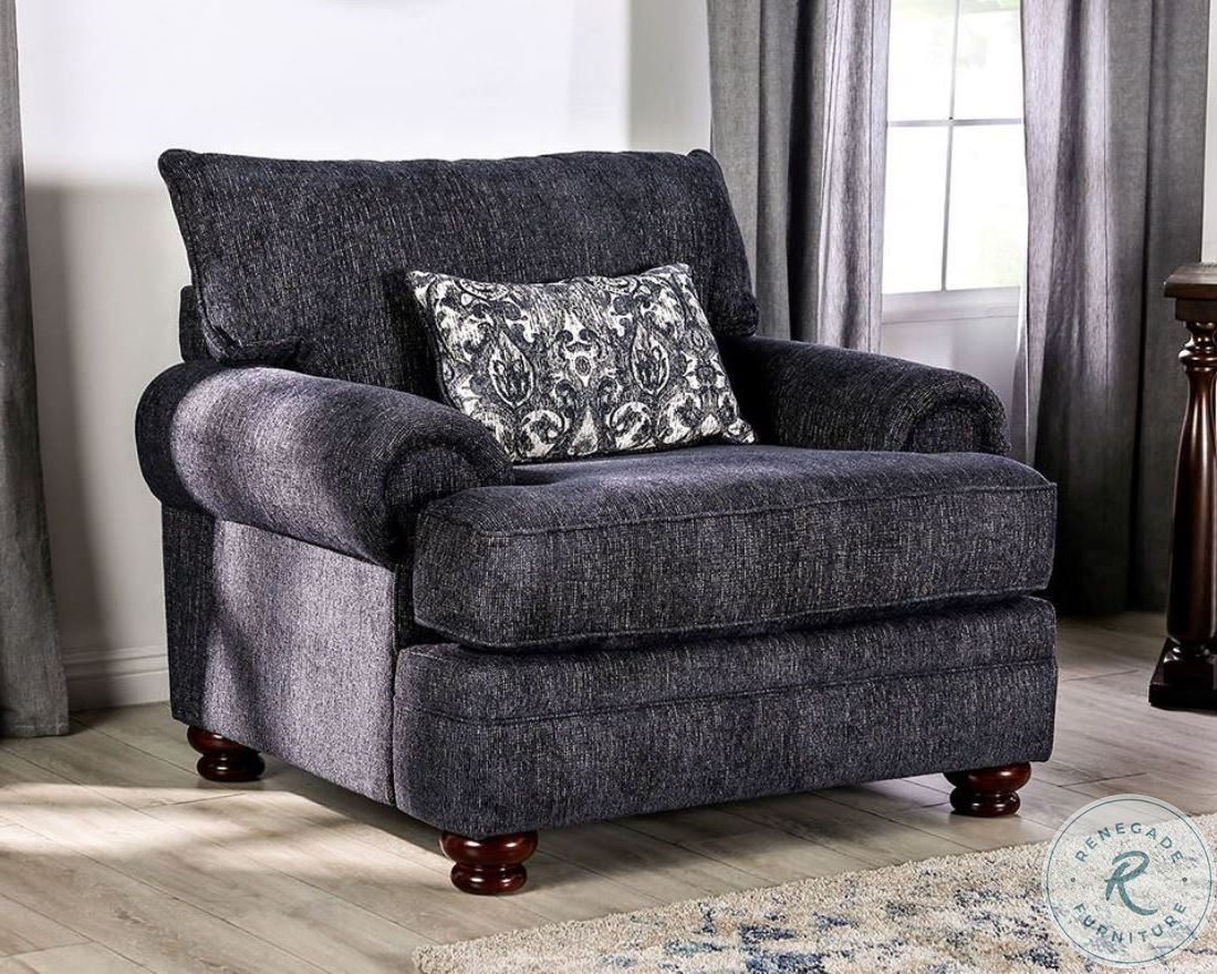 Furniture of America HADLEIGH SOFA Bun Feet, Lawson Style & Low Rolled Arms Pillows Included