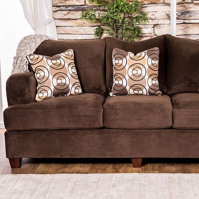 Furniture of America WESSINGTON SOFA High-Density Foam T-Cushions, Premium Fabric  and Pillows Included