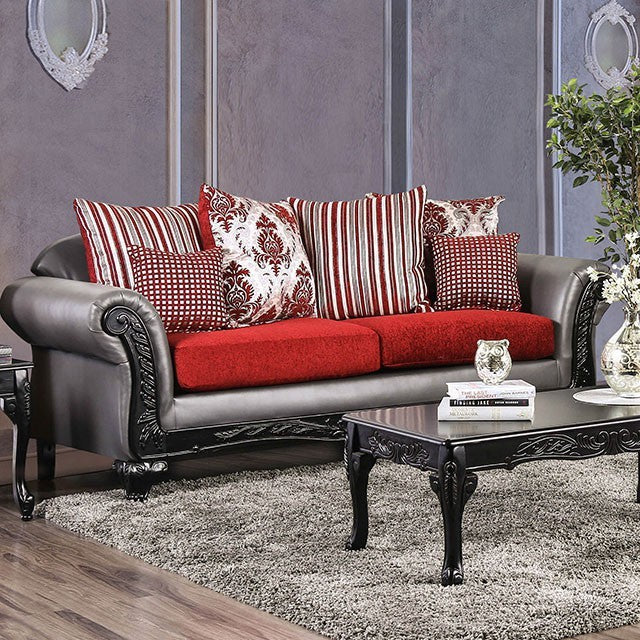 Furniture of America MIDLETON SOFA High-Density Foam Cushions, Loose Back Pillows and Bracket Feet